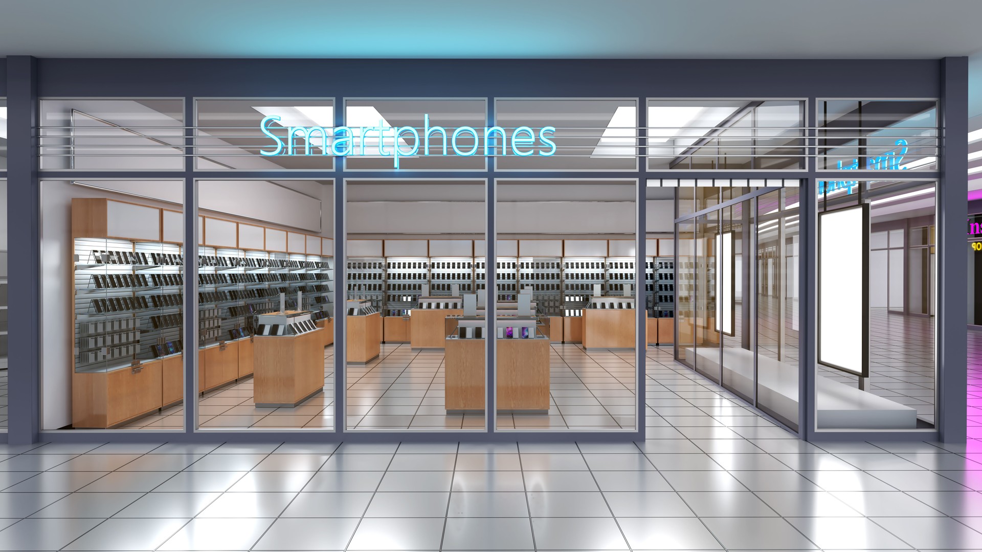 Smartphones store facade